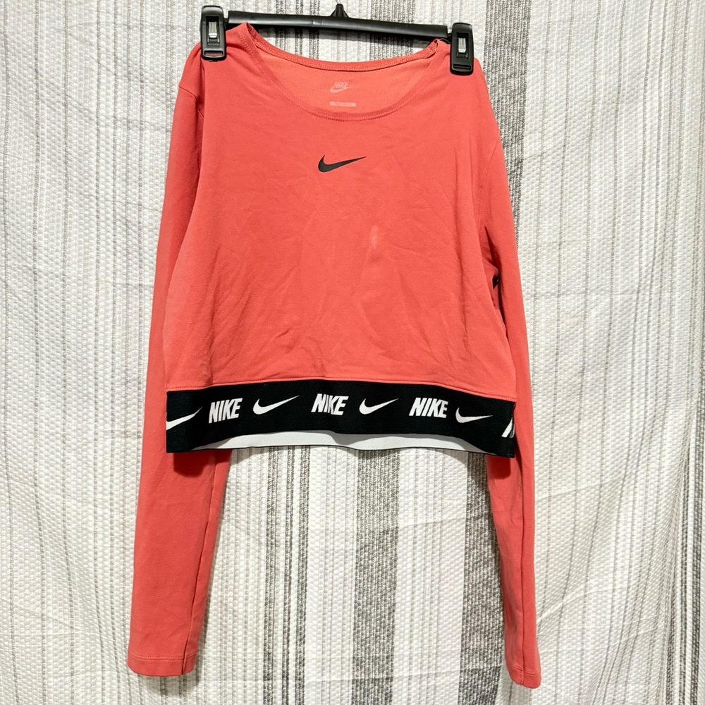 Nike Coral Long Sleeve Top with Black Trim